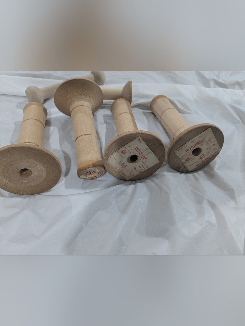 Antique Natural Wood Spools